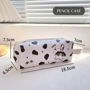 Black and White Kitten Leather Pencil Case