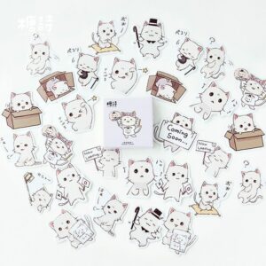 Sticker Pack – White Cats Stickers (45pcs)