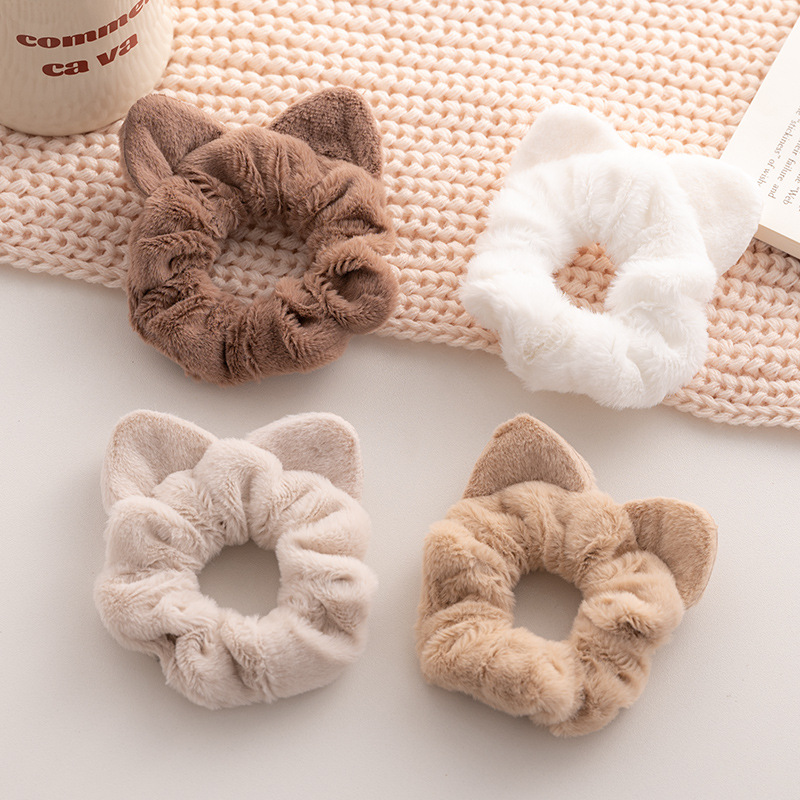 Fluffy Cat Ear Hair Tie Scrunchie