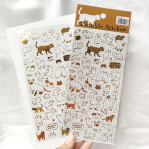 Sticker Pack – Golden Lining Cat Stickers (46pcs)