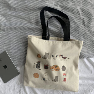 Cat Planet Canvas Shoulder Tote Bag