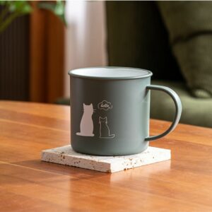 Morandi Green Cat Plastic Cup