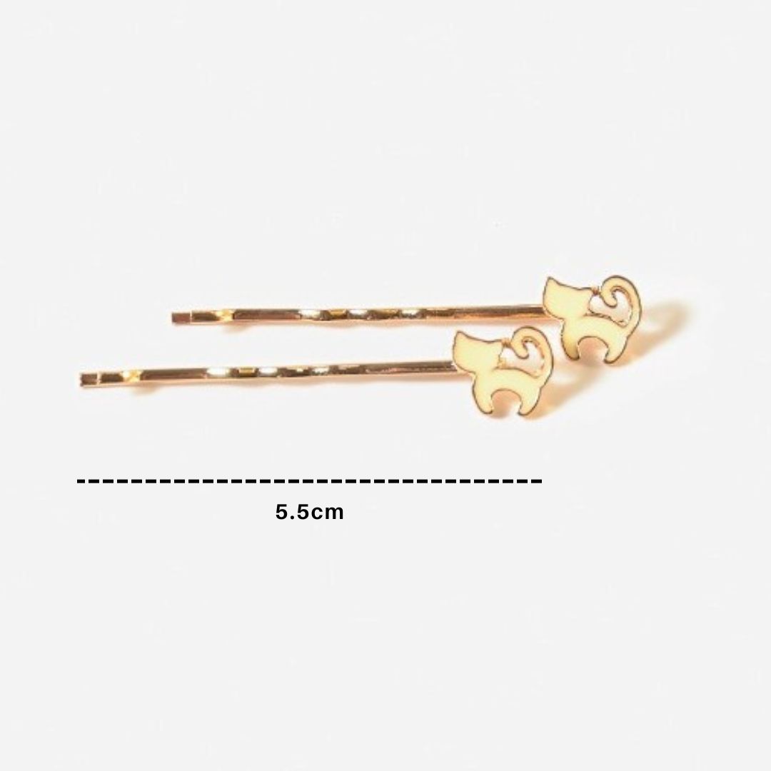 Cat Hair Bobby Pins – Beige Cat (2 in 1 Set)