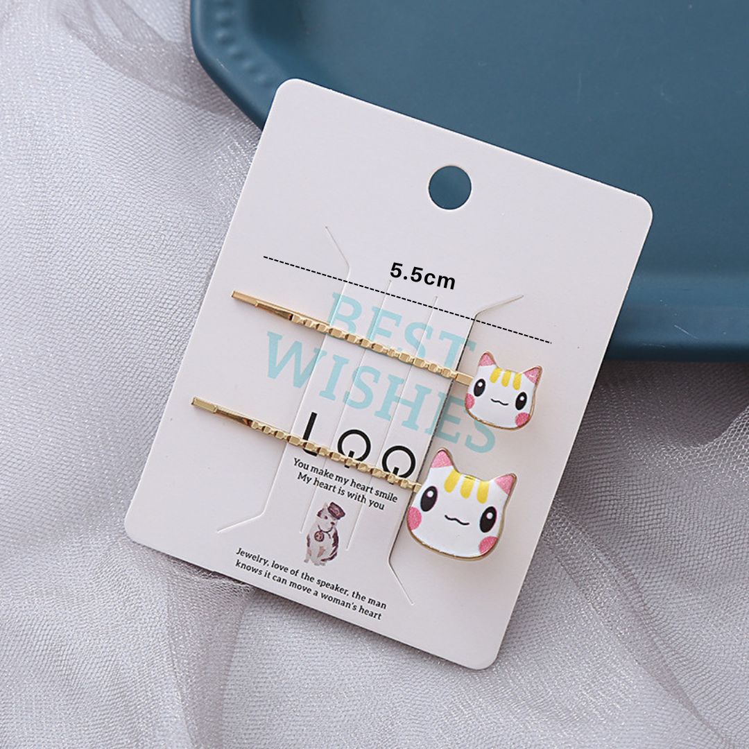 Cat Hair Bobby Pins – Colorful Cat (2 in 1 Set)