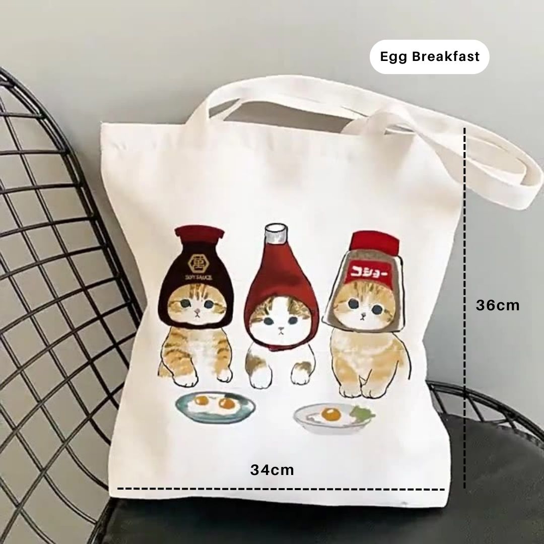 Mofusand Canvas Bag – Egg Breakfast