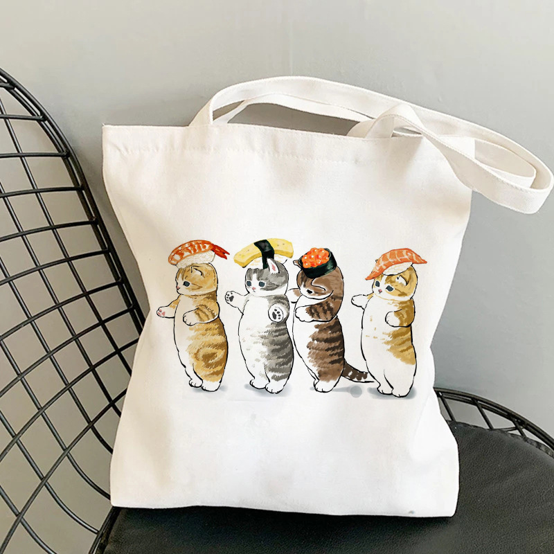 Mofusand Canvas Bag – Four Sushi Cats