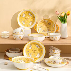 Yarn Cat Yellow Ceramic Tableware