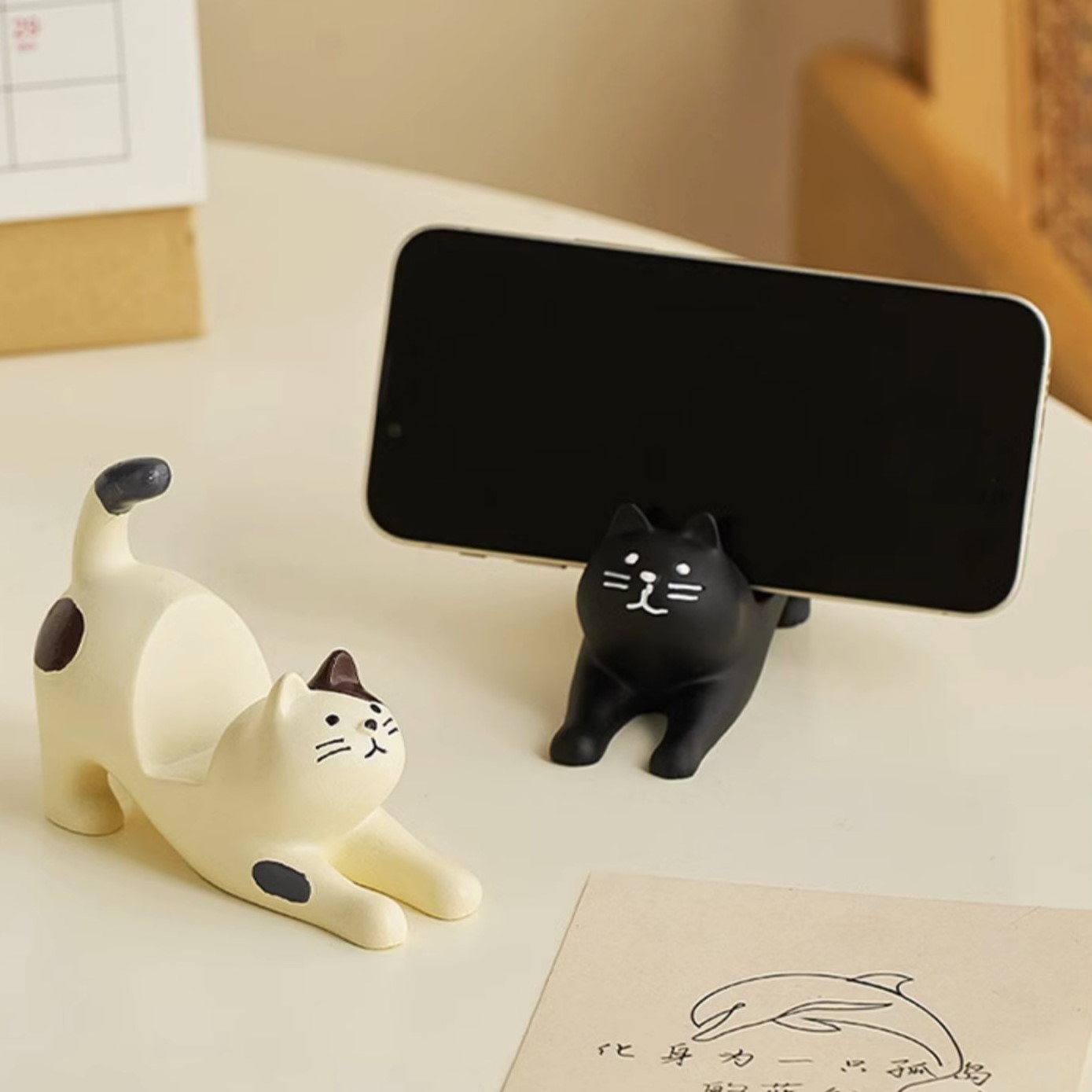 Stretching Cat Phone Stand