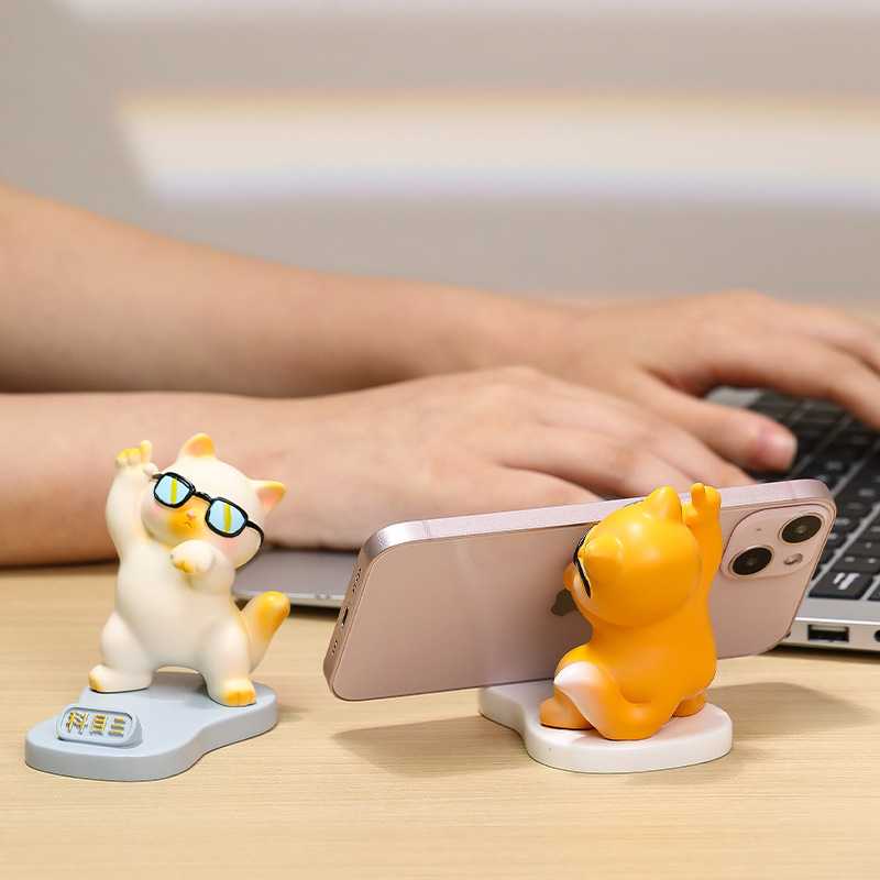 Cool Cat and Dog Ke Mu San Phone Stand