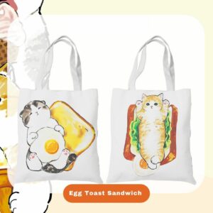 Mofusand Canvas Bag - Egg Toast Sandwich (2-sided Prints)