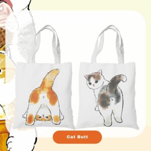 Mofusand Canvas Bag - Grey and Orange Cat Butt (2-sided Prints)