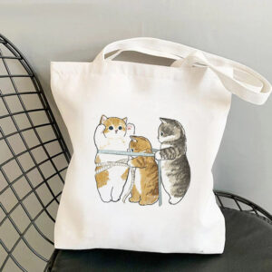 Mofusand Canvas Bag - Three Cats Measuring