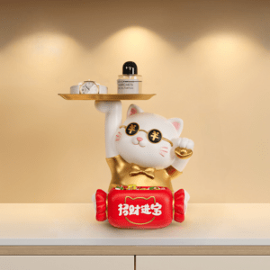 Golden Fortune Lucky Cat Tray and Storage