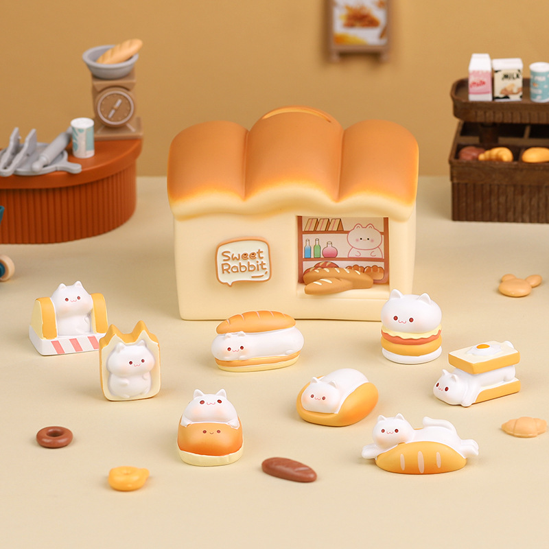 【Blind Box】 Toast House Cat Piggy Bank Series