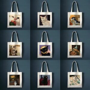 Retro Cat Canvas Bag