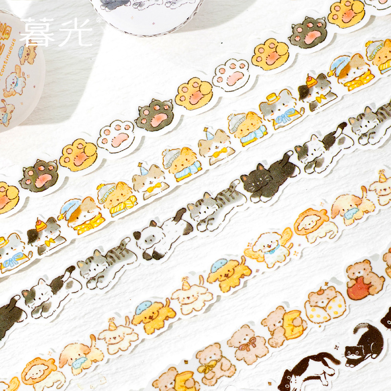 Irregular Shape Cat and Friends Washi Tape