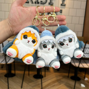 Mofusand Sitting Shark Cat Keychain