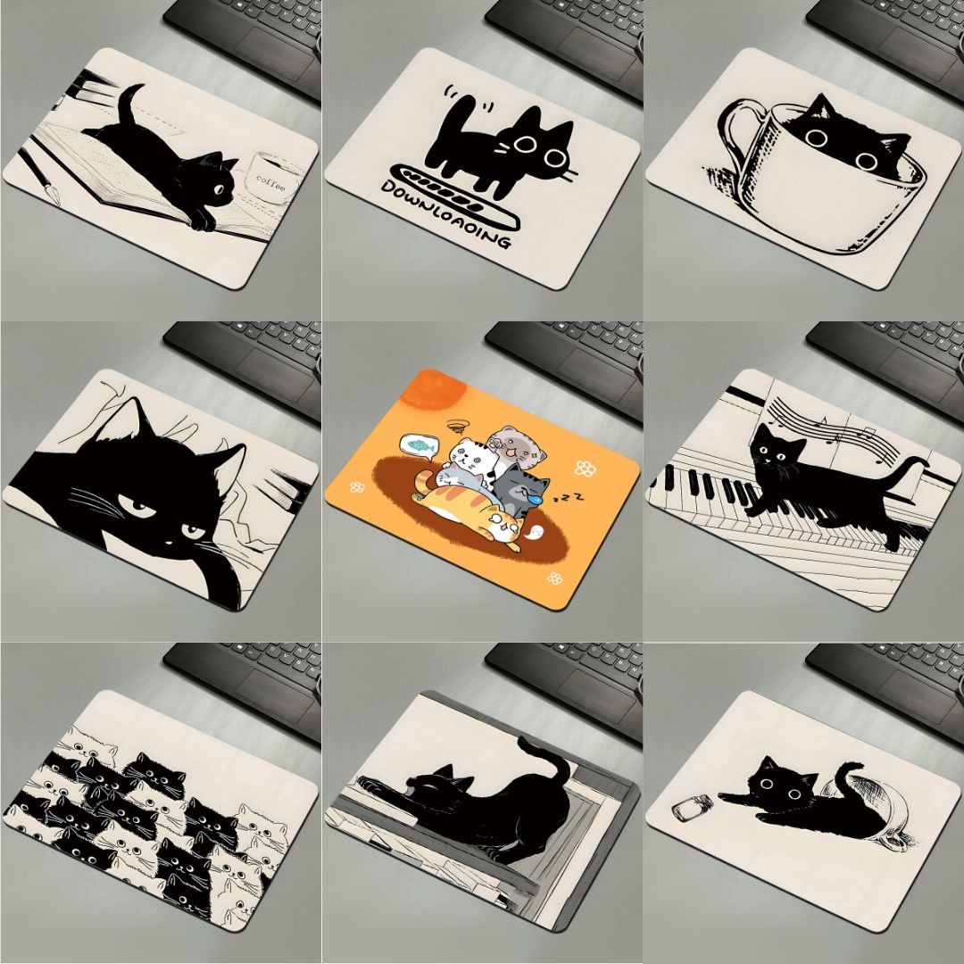 Black Cat Mouse Pad