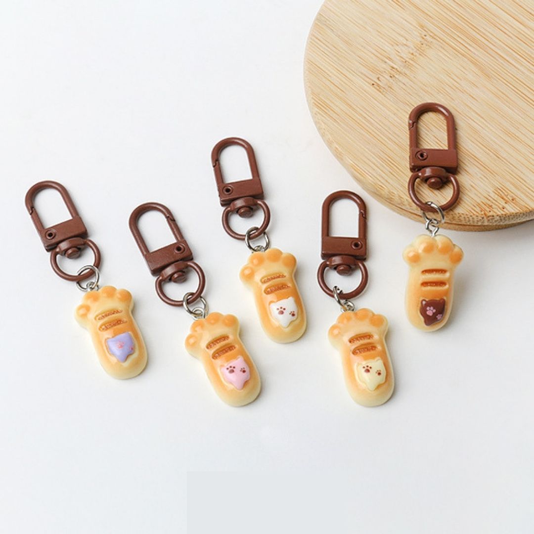 Cat Toast Paw Keychain