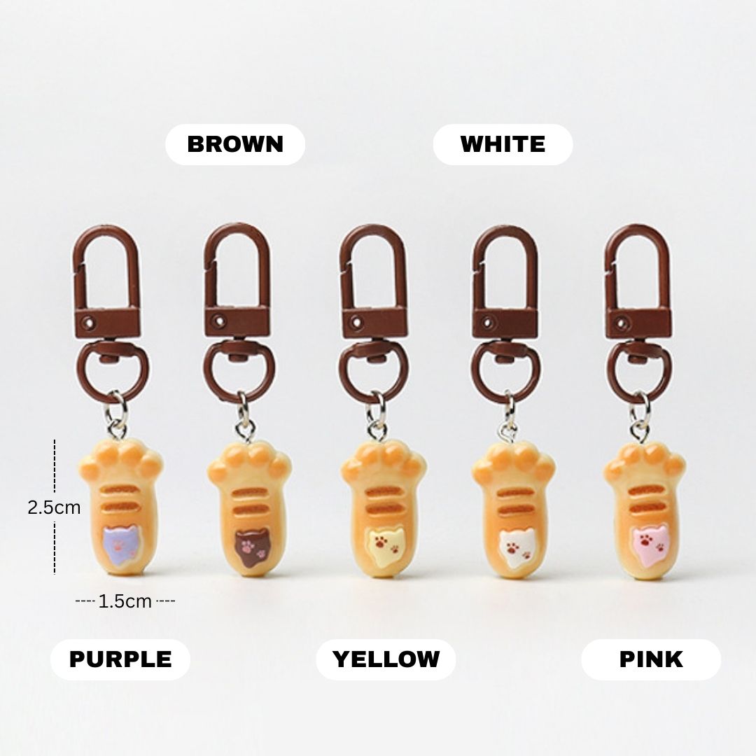Cat Toast Paw Keychain