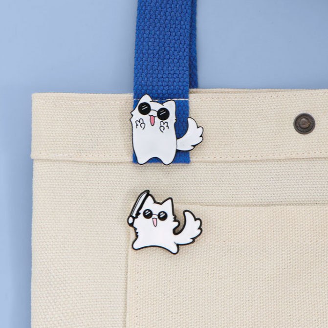 Gojo Cat Enamel Brooch Pin