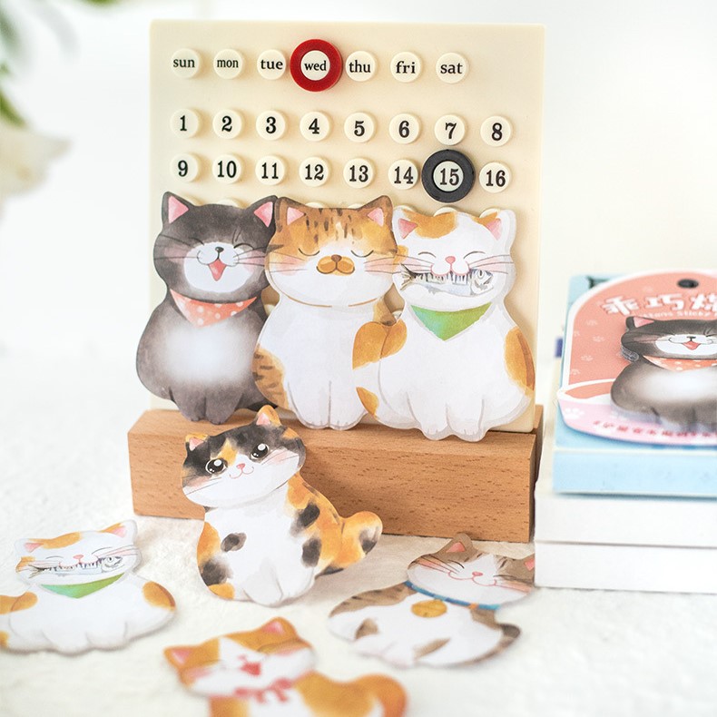 Watercolor Cat Sticky Memo Pad (30pcs)