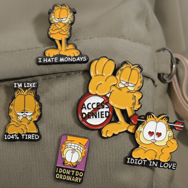 Garfield Cat Enamel Brooch Pin