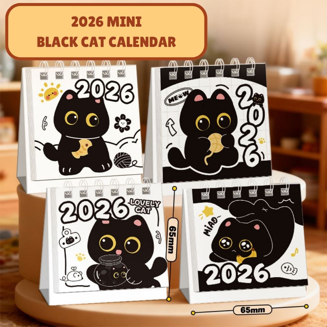 2026 Mini Black Cat Calendar