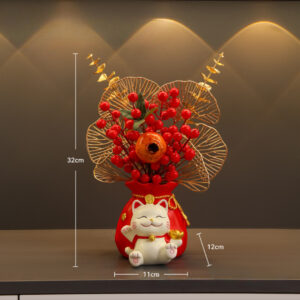 Fortune Lucky Cat Flower Decoration