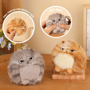 Wiggly Tail Grumpy Cat Keychain