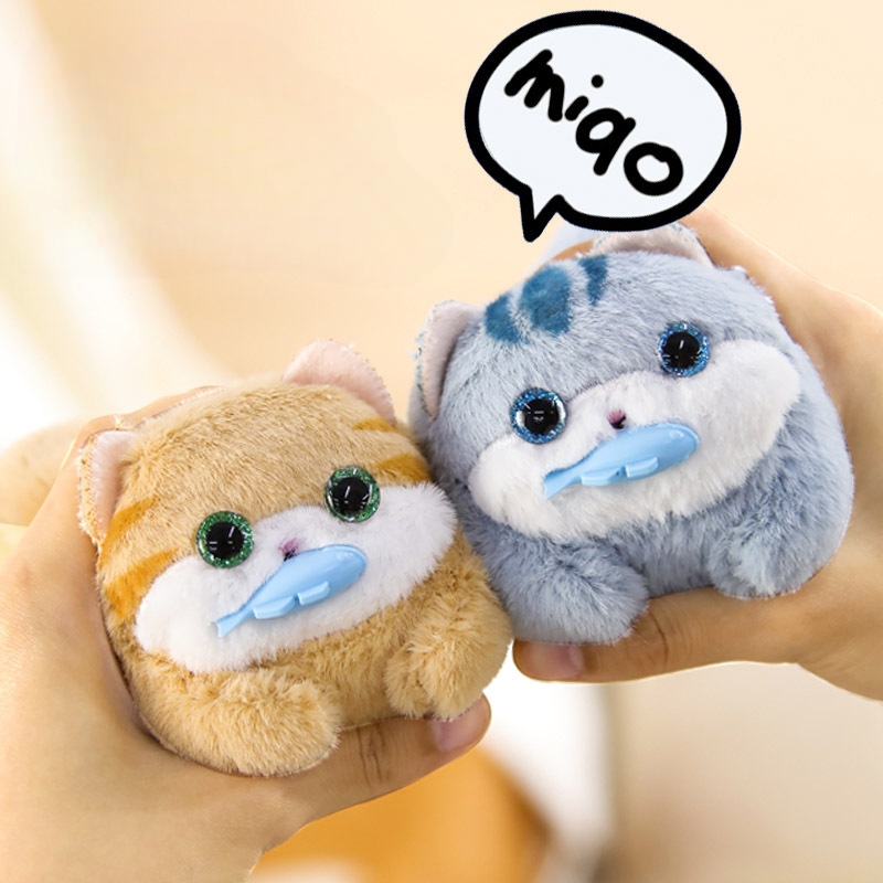 Wiggly Tail Cat and Fish Keychain