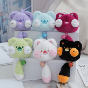Dudu Cat Fluffy Tail With Bell Keychain
